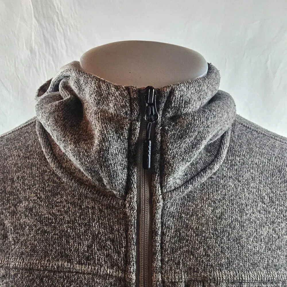 The North Face Hoodie Mens Large Beige Full Zip Jacket Gordon Lyons Fleece Heavy